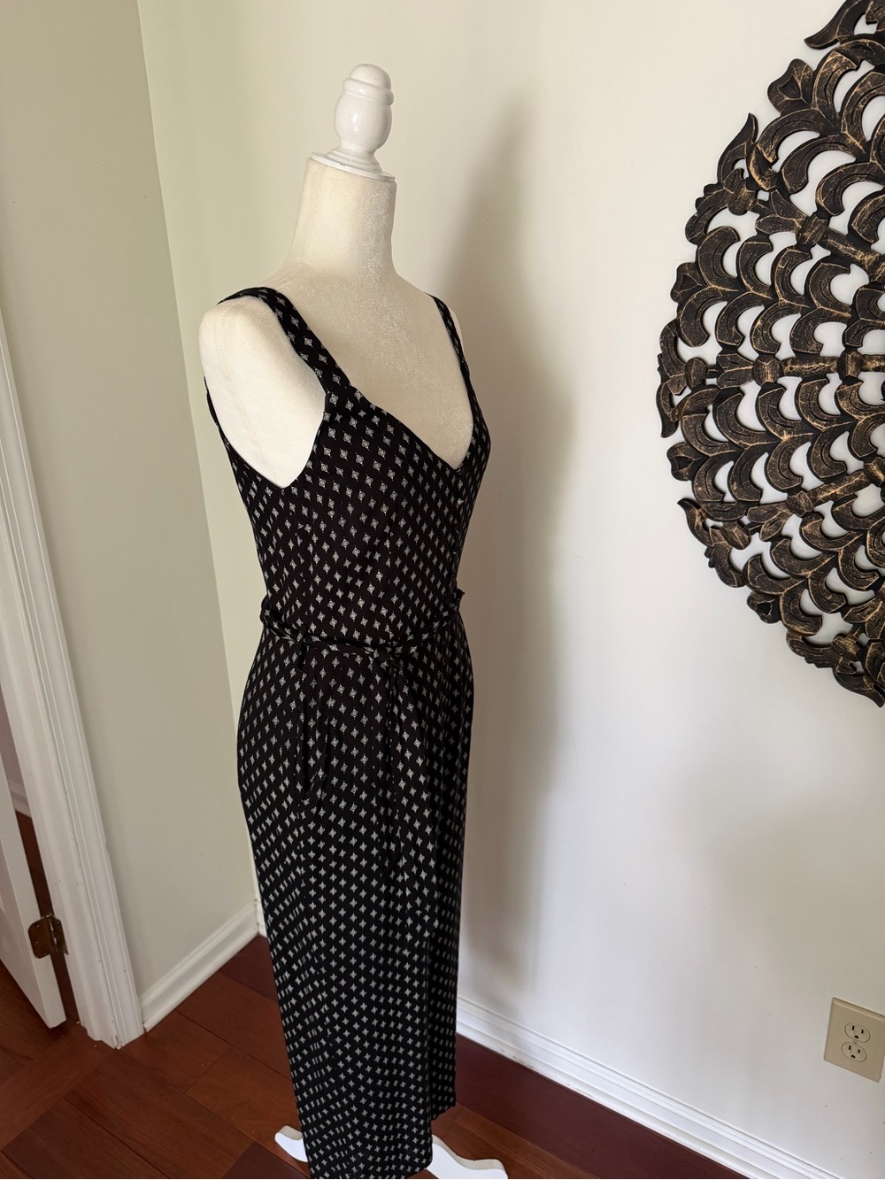 Tart Black Printed jumpsuit with Waist Tie